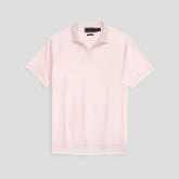 RLPH LURN PREMIUM V NECK BORDER POLO MEN POWDER PINK