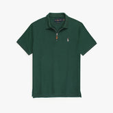 RLPH LURN PREMIUM MULTI ZIPPER POLO MEN DK GREEN