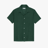 ZRA PREMIUM MEN RESORT COLLAR SHIRT DK GREEN (OVERSIZED)