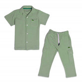 LCSTE PREMIUM CASUAL COTTON TWINSET SPANISH GREEN