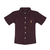 RL KIDS CASUAL HALF SLEEVE DRESS SHIRT MAHROON