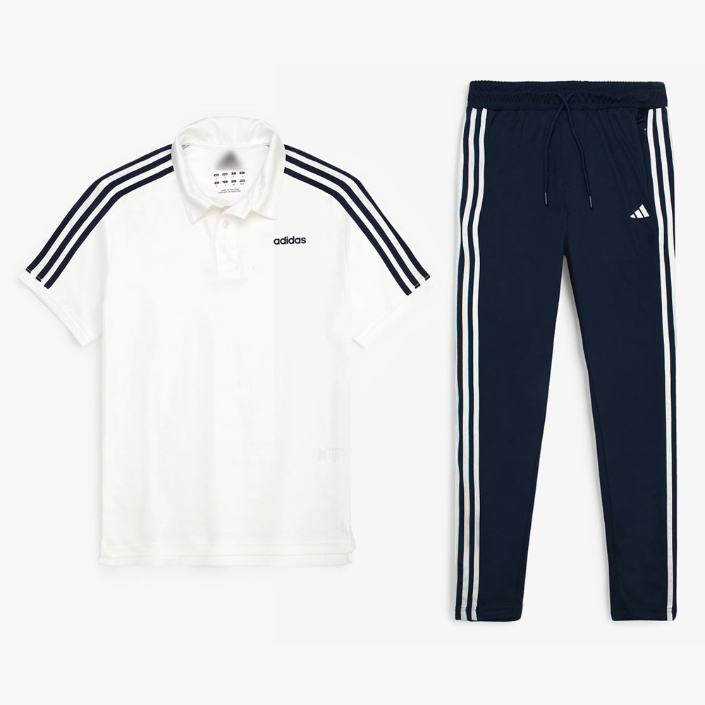 ADS PREMIUM MESH 3 STRIPES TRACKSUIT MEN WHITE-NEAVY