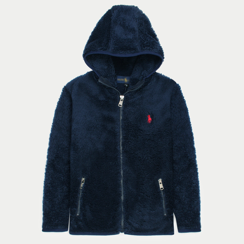 IMPORTED RLPH LURN KIDS PREMIUM HOODED SHERPA FLEECE NEAVY