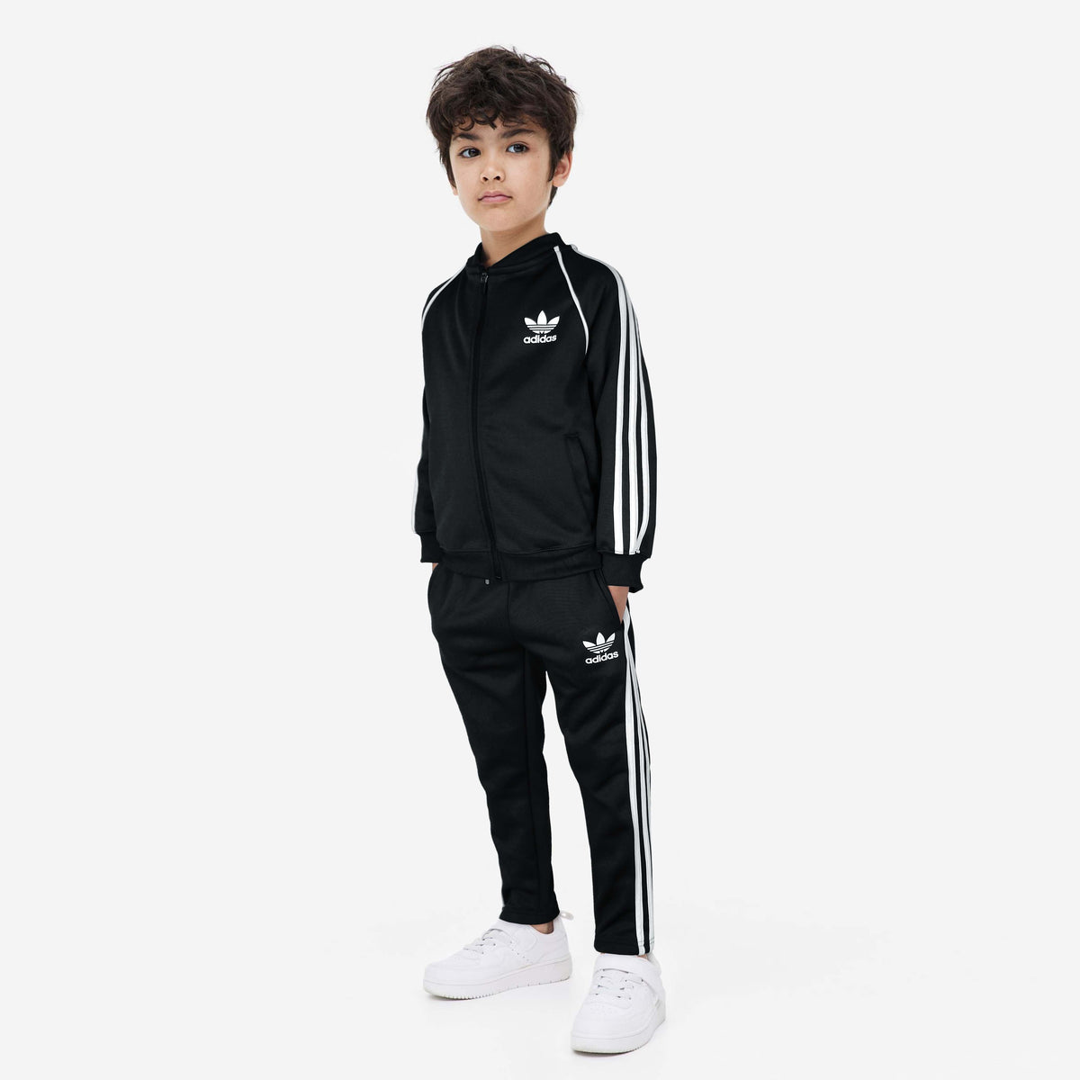 ADS PREMIUM FLEECE KIDS PIPING TRACKSUIT BLACK