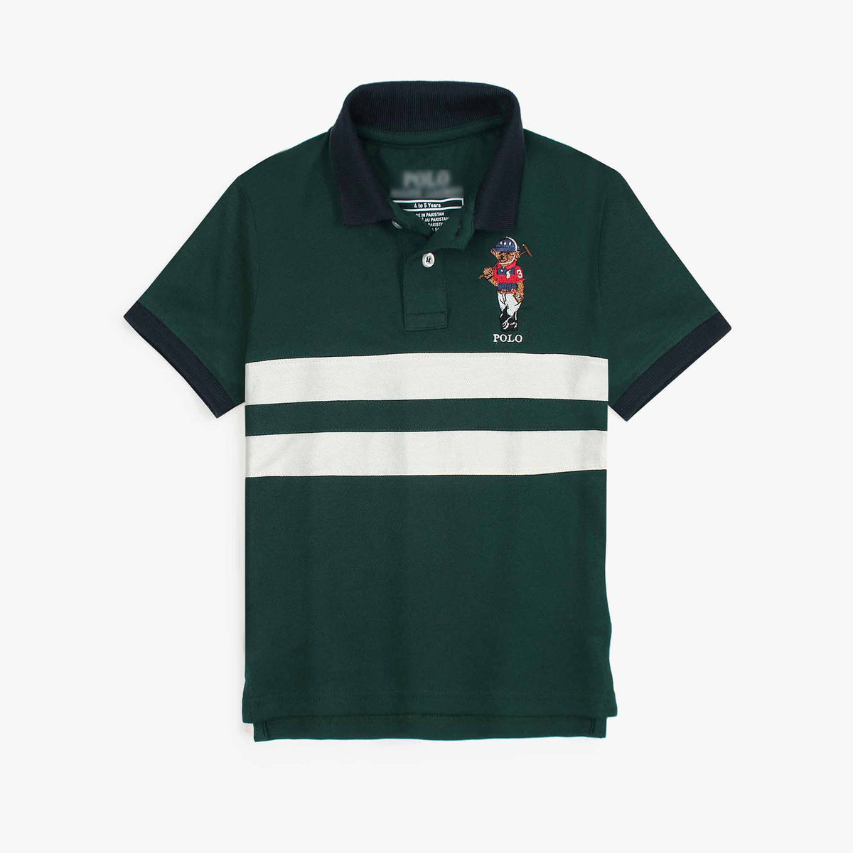 RLPH LURN PREMIUM 3 BEAR KIDS POLO GREEN