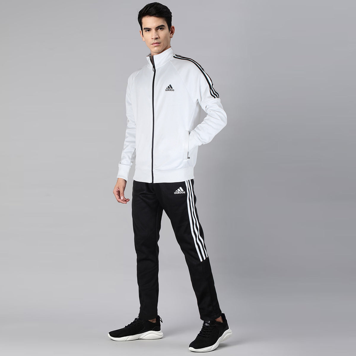 ADS PREMIUM RAGLAN-FLEECE TRACKSUIT MEN WHITE-BLACK