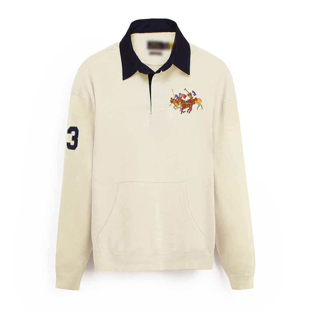 RLPH LURN 3 PONY RUGBY SWEATSHIRT MEN WHITE