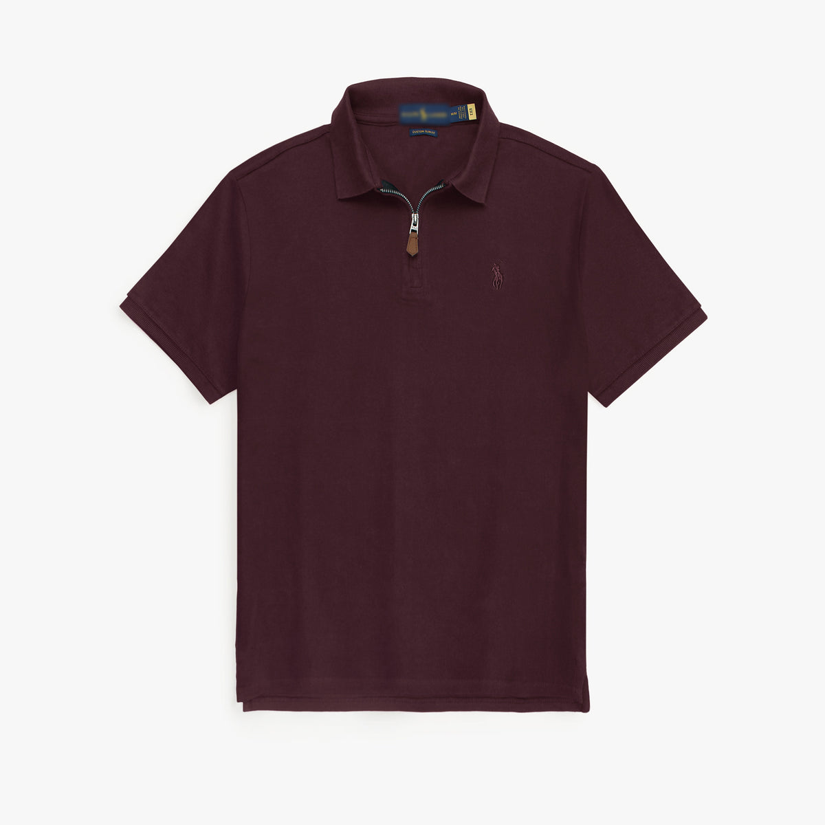 RLPH LURN PREMIUM ZIPER POLO MEN MAHROON