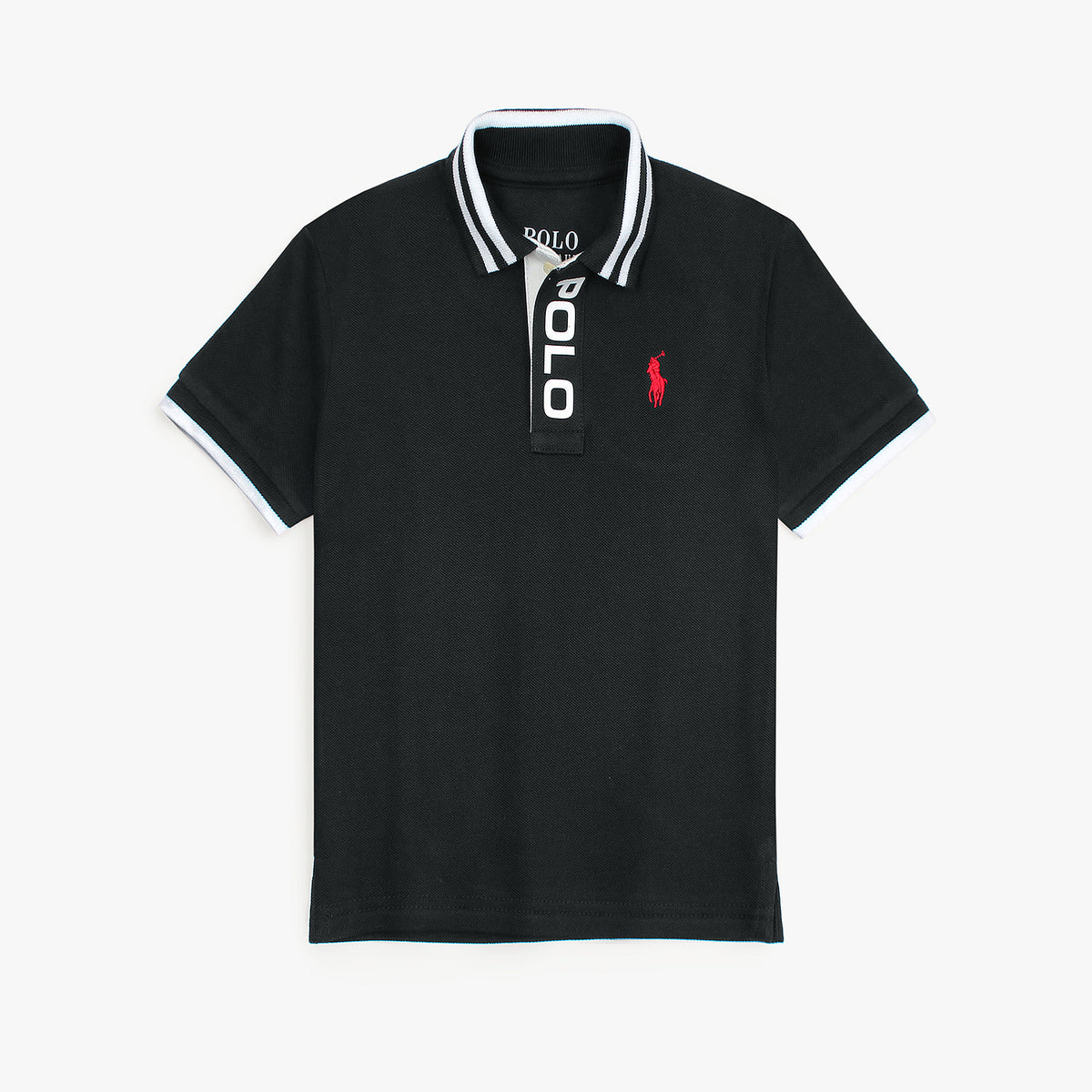 RLPH LURN PREMIUM POLO PLACKET KIDS BLACK