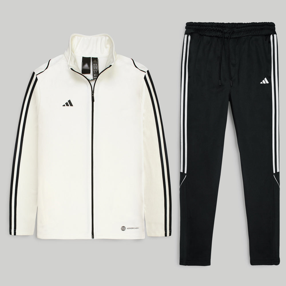 ADS PREMIUM PIPING-FLEECE TRACKSUIT MEN WHITE-BLACK