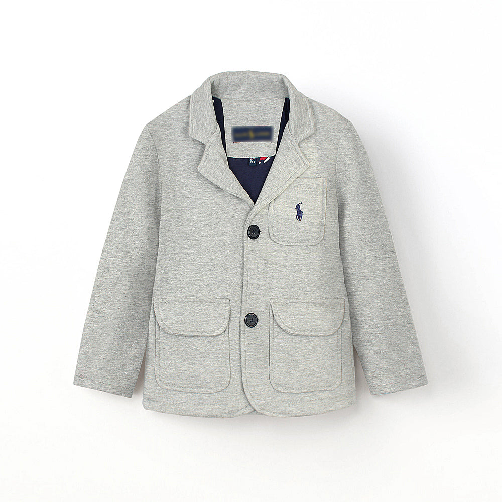 R-L KIDS PREMIUM COTTON FLEECE COAT GREY