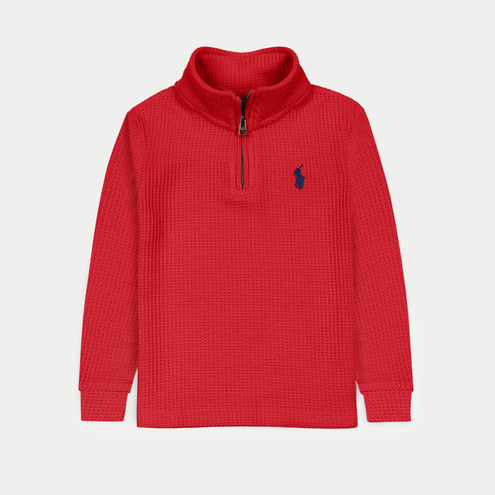 RLPH LURN PREMIUM KIDS THERMAL MOCK RED