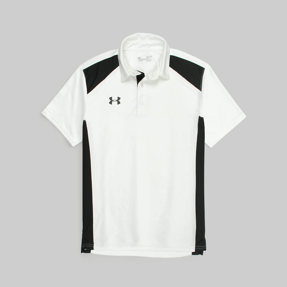 UA PREMIUM DRYFIT HEATGEAR POLO WHITE