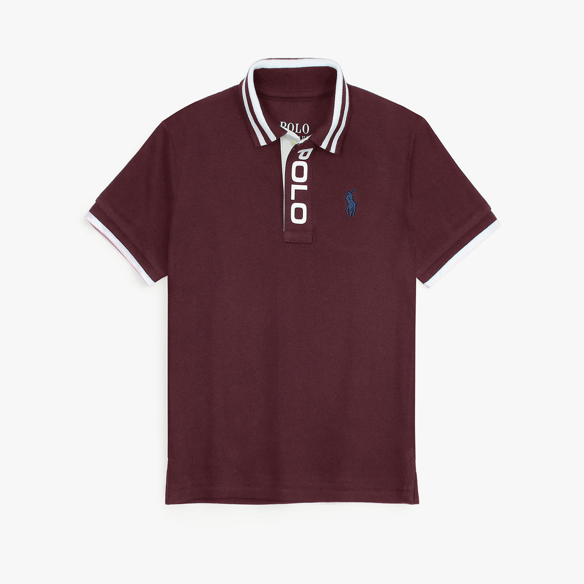 RLPH LURN PREMIUM POLO PLACKET KIDS MAHROON