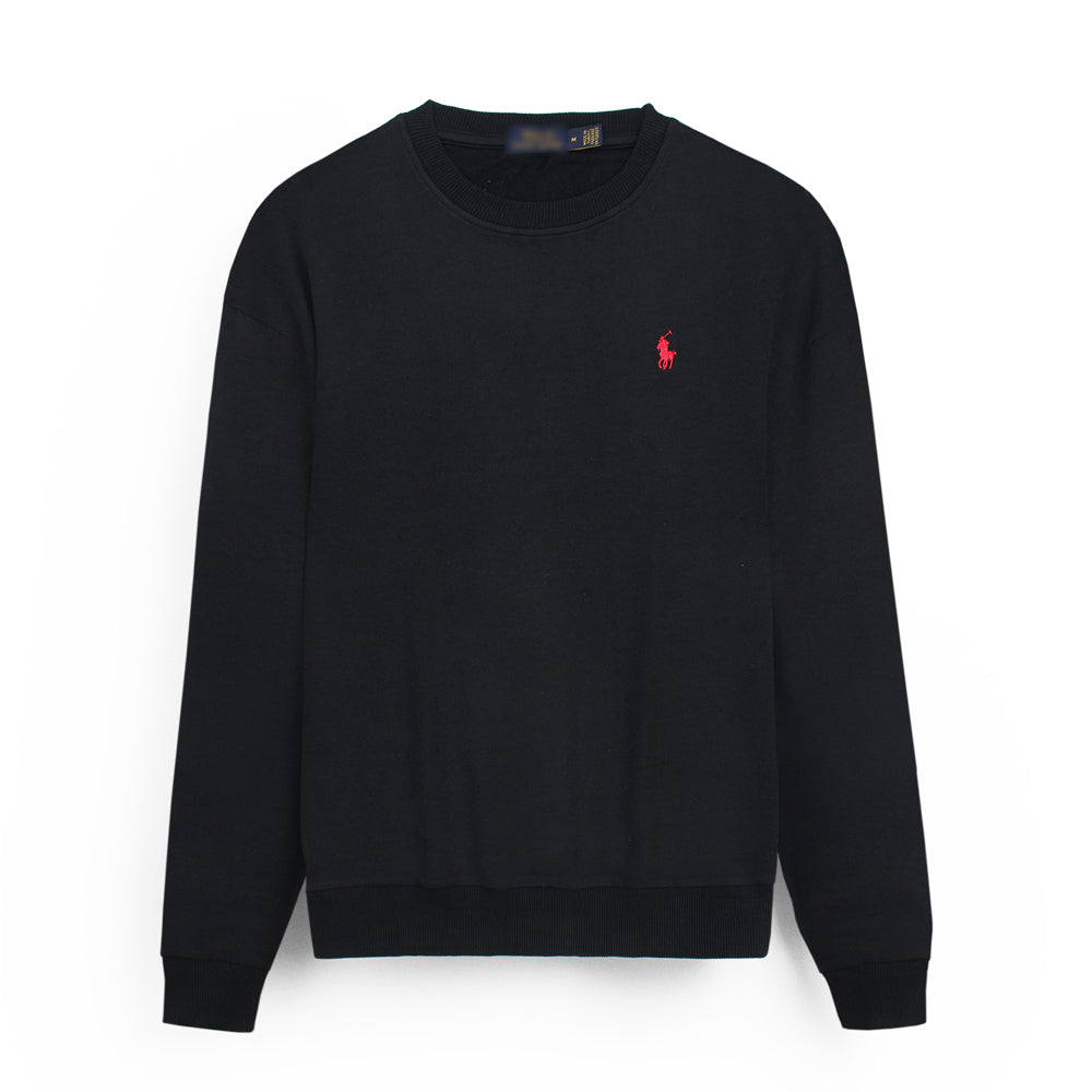 R-L MENS PREMIUM SINGLE PONY SWEATSHIRT BLACK