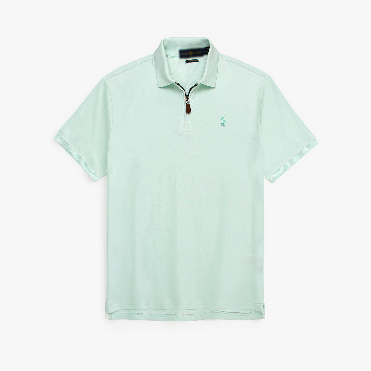 RLPH LURN PREMIUM ZIPER POLO MEN SEA GREEN