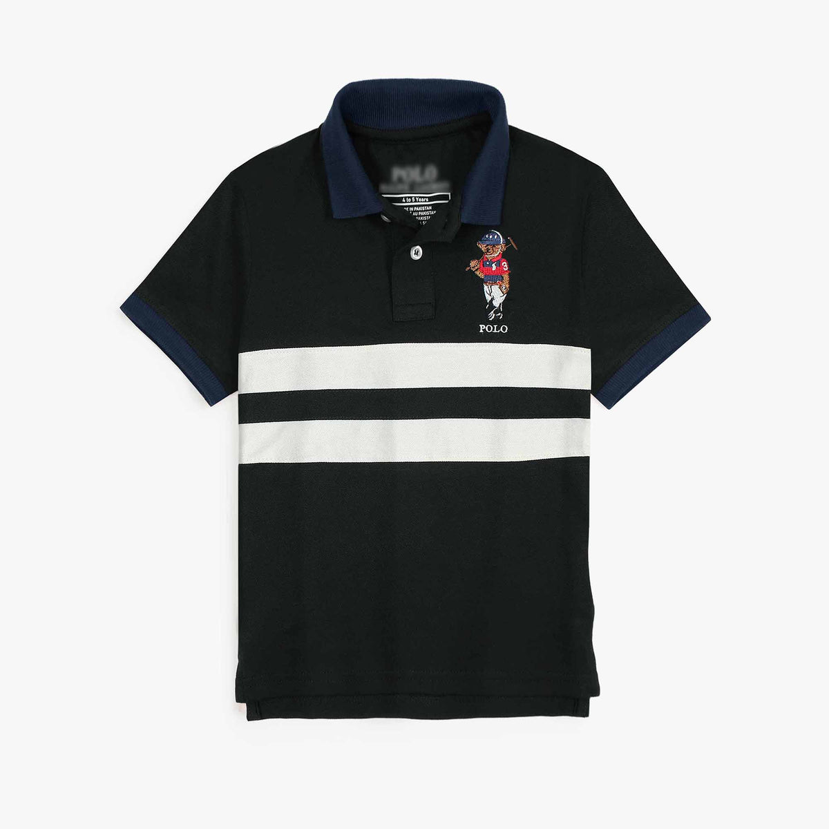 RLPH LURN PREMIUM 3 BEAR KIDS POLO BLACK