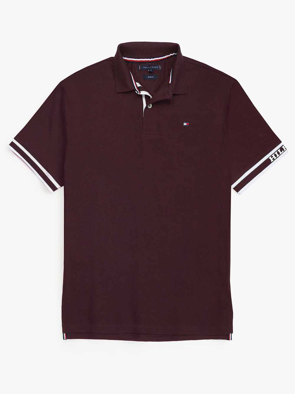 T-H PREMIUM HLFGER MEN POLO OFF MAHROON