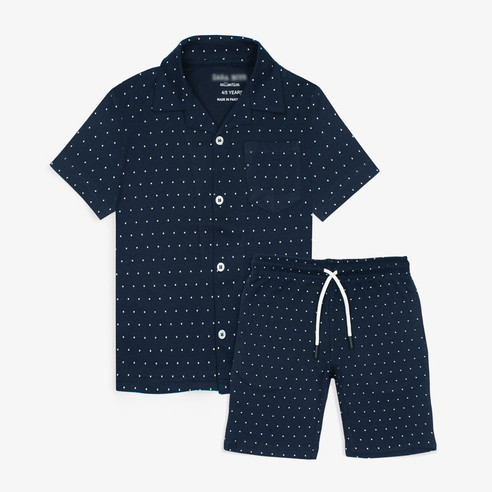 ZRA PREMIUM KIDS CASUAL TWIN SET WHITE DOTS