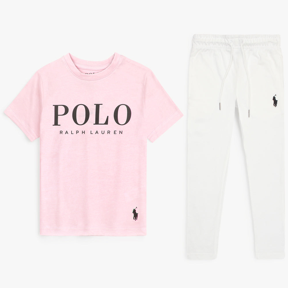 R-L KIDS PREMIUM SML PNY TWINSET PINK-WHITE