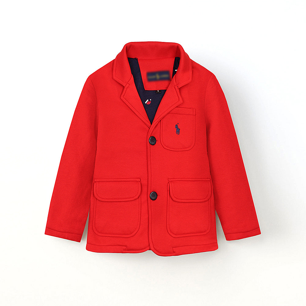 R-L KIDS PREMIUM COTTON FLEECE COAT RED