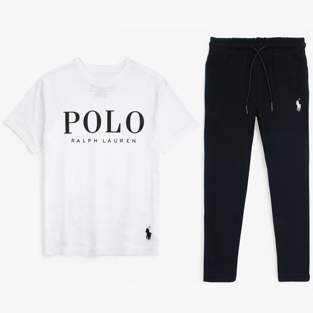 R-L KIDS PREMIUM SML PNY TWINSET WHITE-BLACK