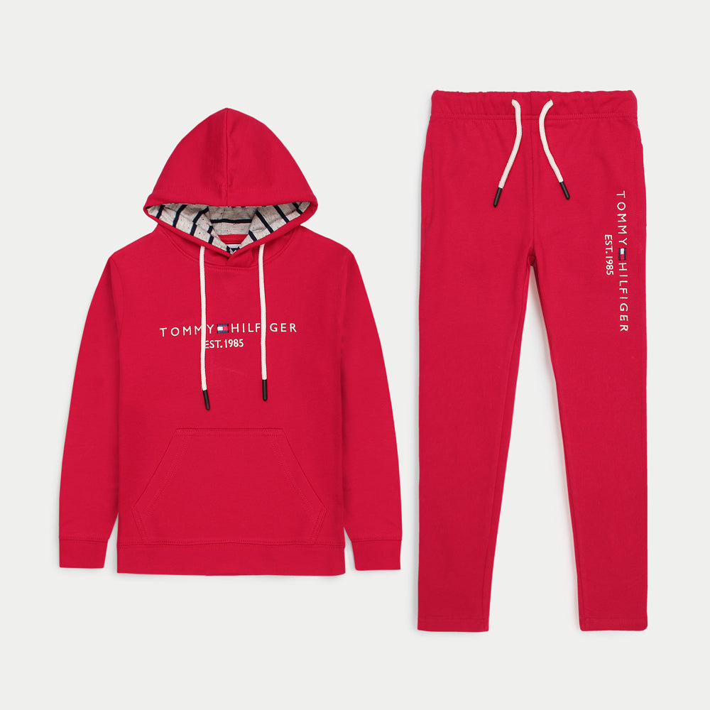 T-H PREMIUM FLEECE KIDS TRACKSUIT RED