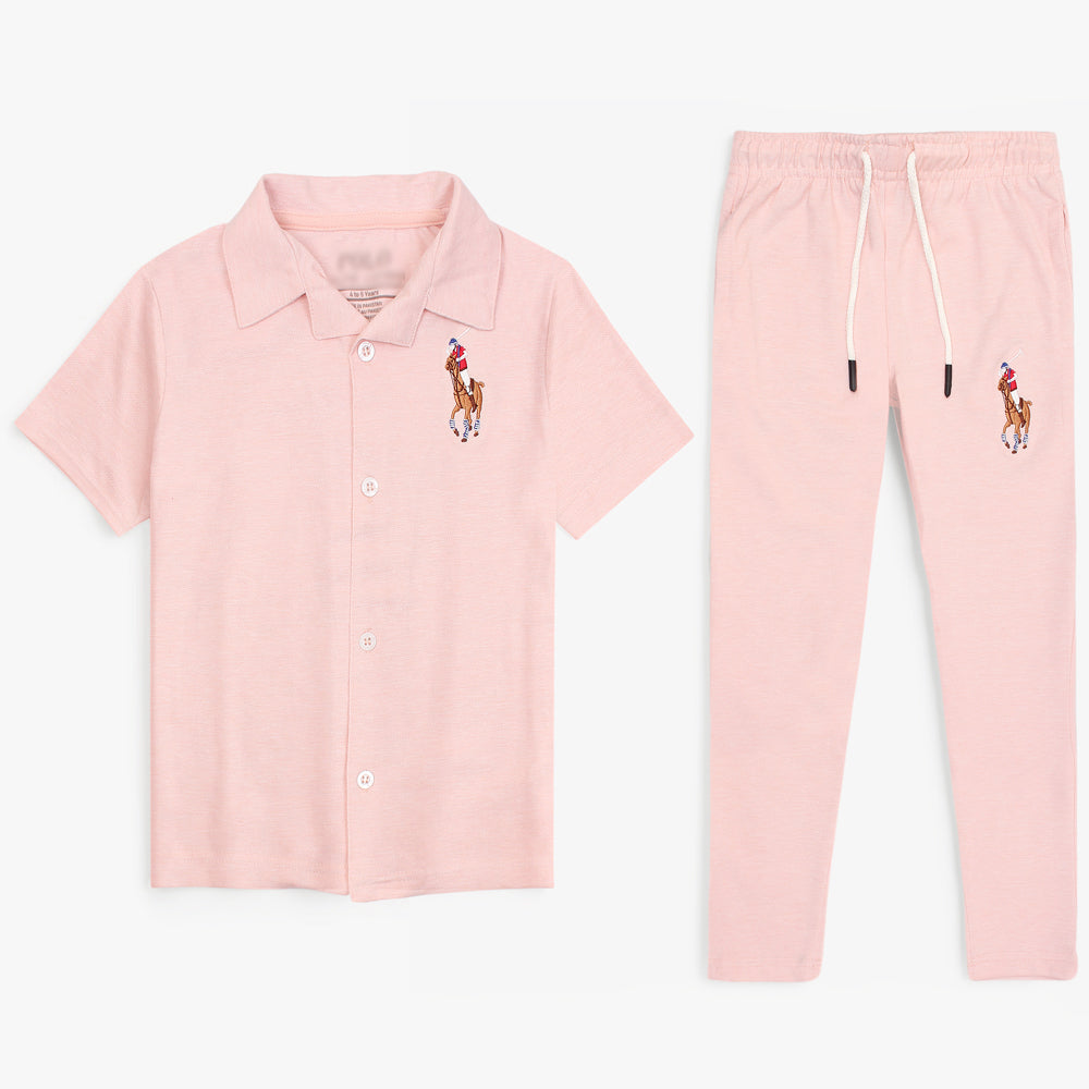 R-L KIDS PREMIUM BIG PNY CASUAL TWINSET PINK