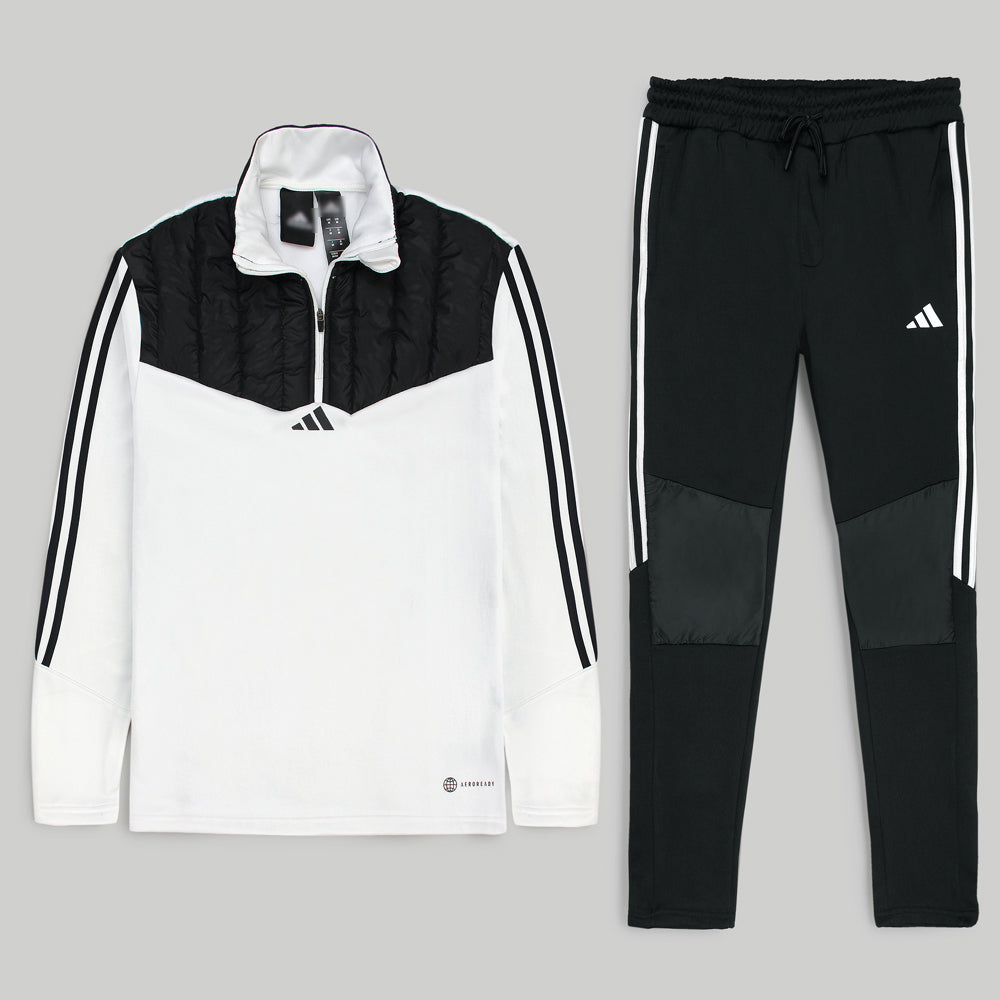 ADS PREMIUM WINTERIZED QUILT TRACKSUIT MEN WHITE-BLACK