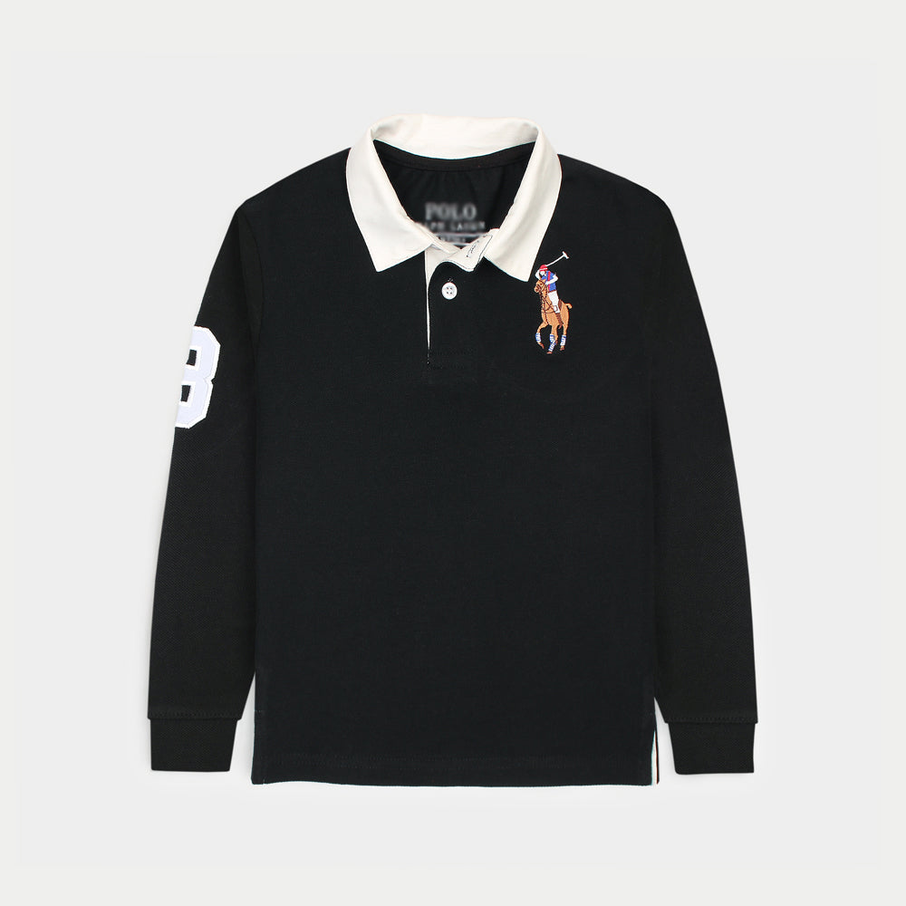 RLPH LURN KIDS BIG PNY RUGBY BLACK