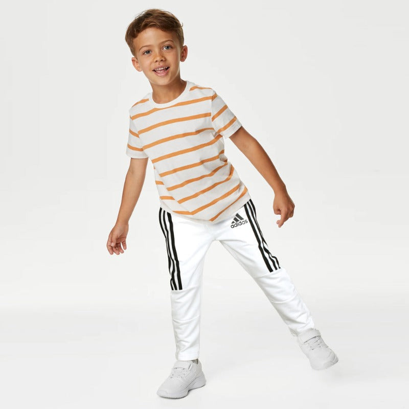 ADS PREMIUM 3 HALF STRIPE KIDS TROUSER WHITE