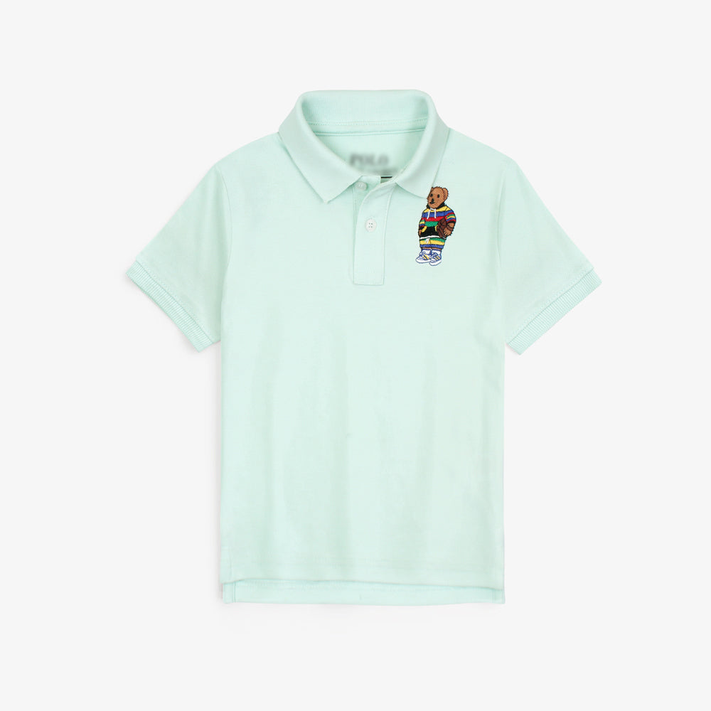 RLPH LURN PREMIUM BSKT BEAR KIDS POLO SEA-GREEN