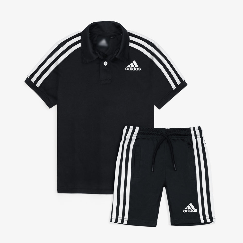 ADS KIDS DRYFIT 3 STRIPE TRACKSUIT BLACK