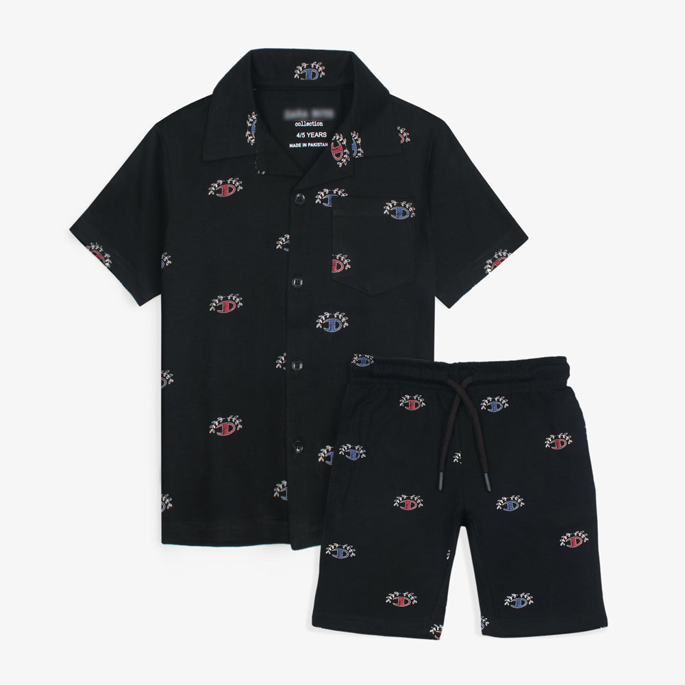 ZRA PREMIUM KIDS CASUAL TWIN SET R/B BLACK