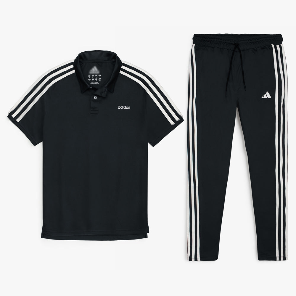 ADS PREMIUM MESH 3 STRIPES TRACKSUIT MEN BLACK