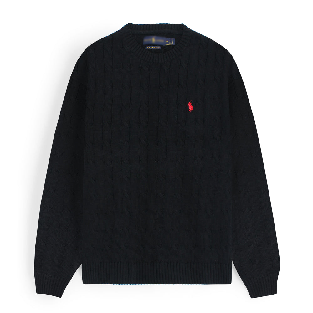 RL PREMIUM COTTON JUMPER MEN CREWNECK BLACK