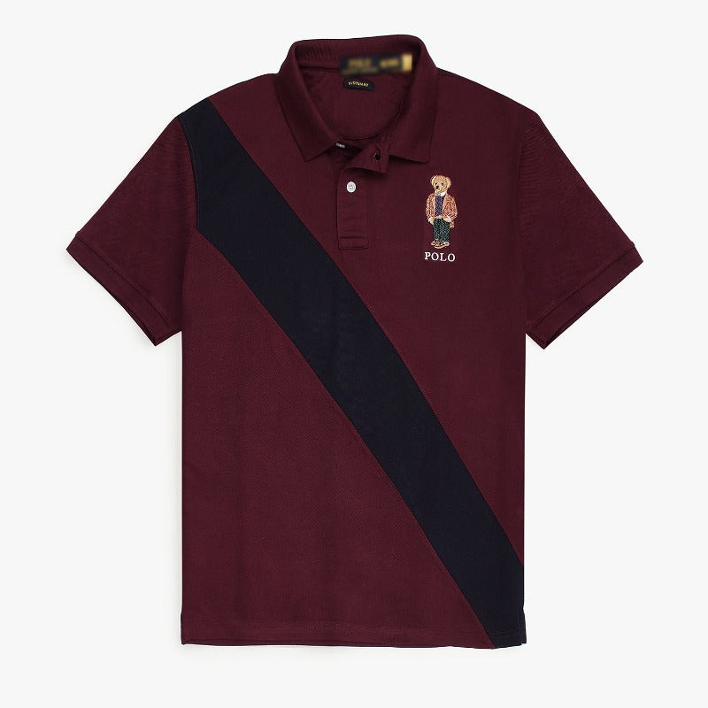 RLPH LURN CLASSY BEAR POLO MEN MAHROON