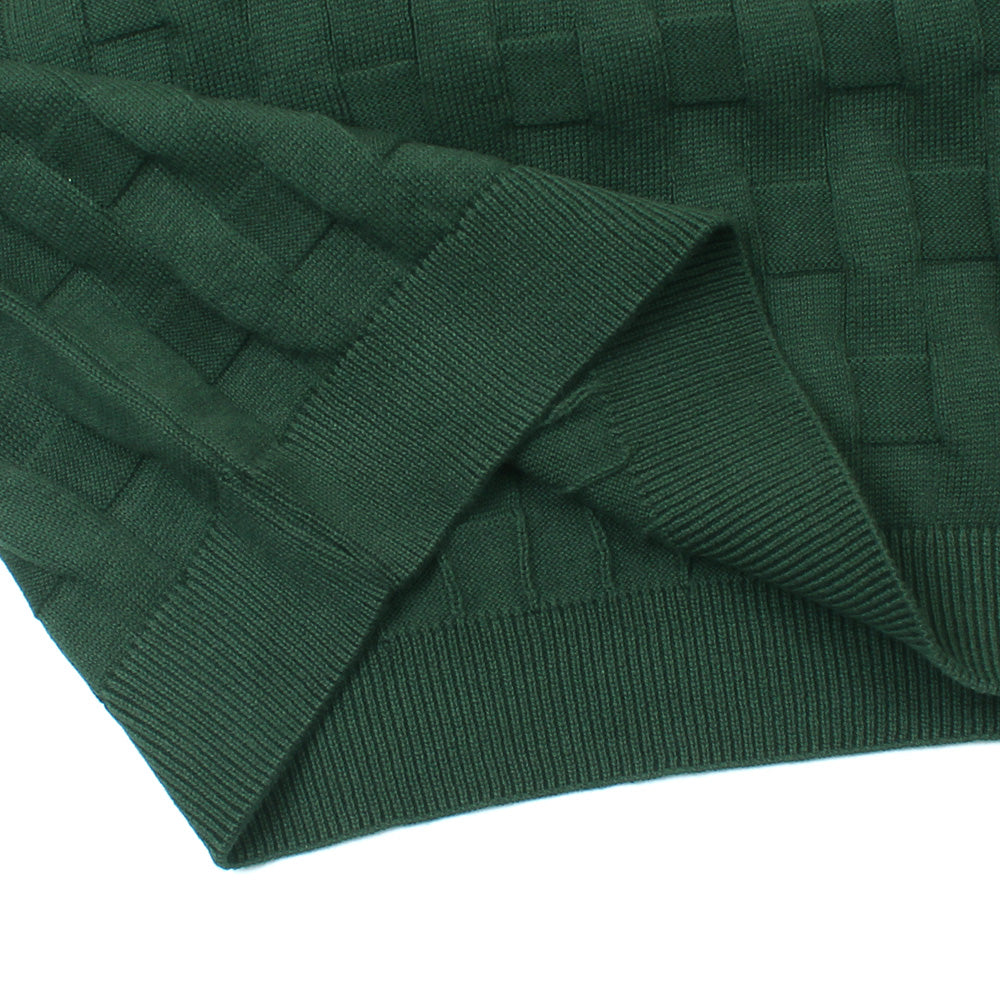 T-H MEN TACTILE PREMIUM CABLE KNIT DK GREEN