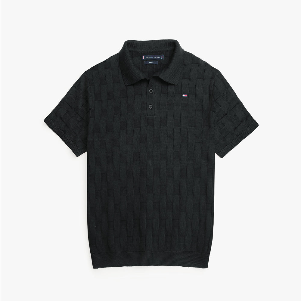 T-H MEN TACTILE PREMIUM CABLE KNIT BLACK