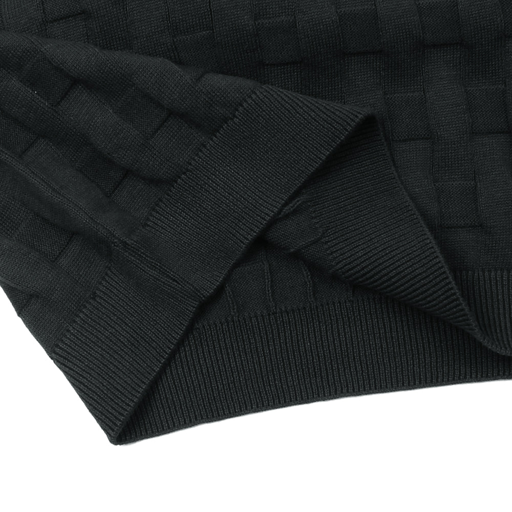 T-H MEN TACTILE PREMIUM CABLE KNIT BLACK