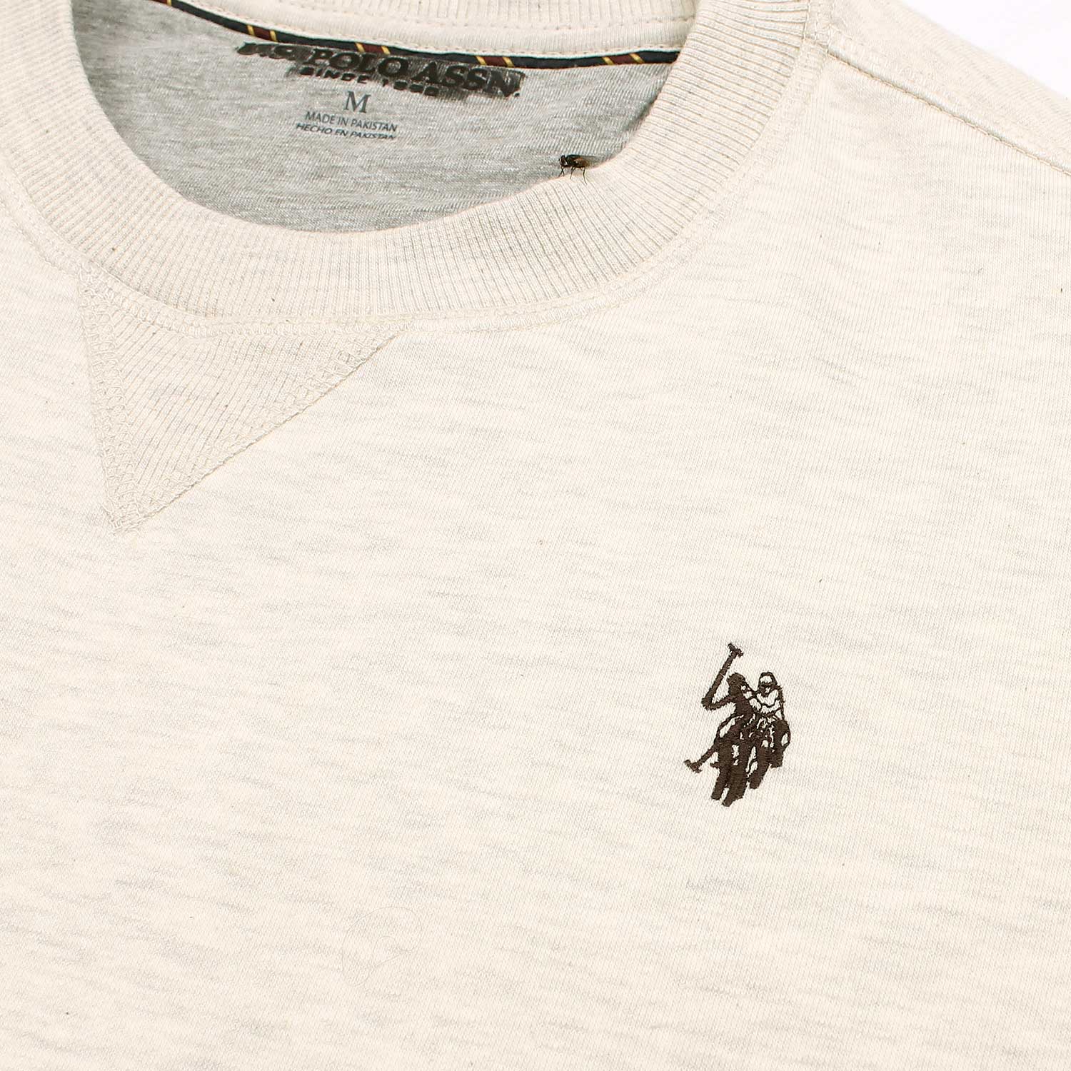 US A.S.S.N POLO SOLID CREW NECK OFFWHITE SWEATSHIRT