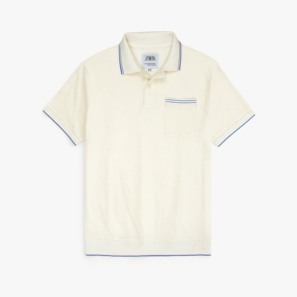ZRA PREMIUM MEN JHONNY COLLAR POLO BLUE STRIPES