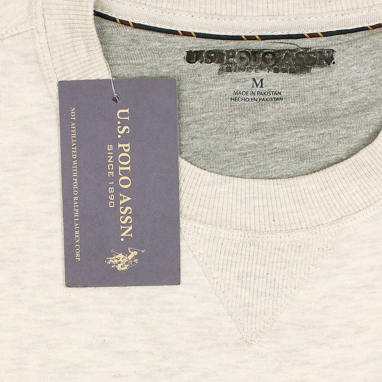 US A.S.S.N POLO SOLID CREW NECK OFFWHITE SWEATSHIRT