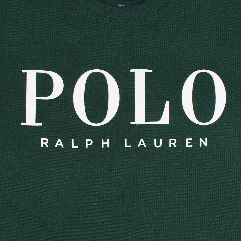 RL PREMIUM WAFFLE LOGO PONY T SHIRT DK GREEN