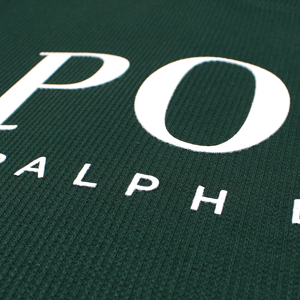 RL PREMIUM WAFFLE LOGO PONY T SHIRT DK GREEN