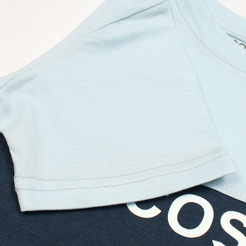 LCSTE PREMIUM COLOR BLOCK TWINSET SKY-NEAVY