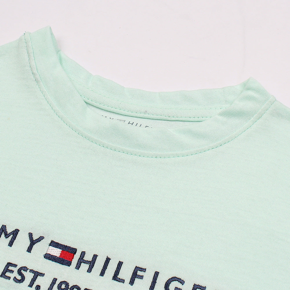 TMMY HILFGR PREMIUM LOGO TWINSET SEA GREEN