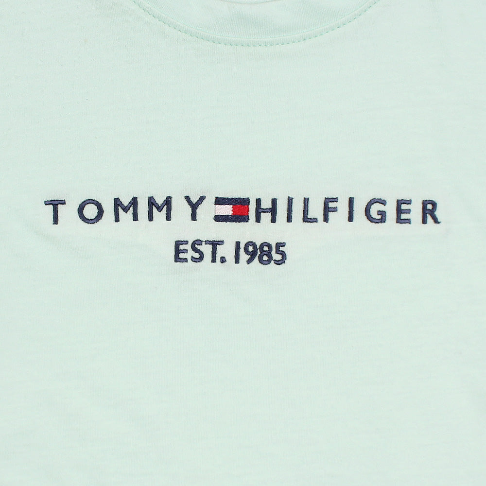 TMMY HILFGR PREMIUM LOGO TWINSET SEA GREEN
