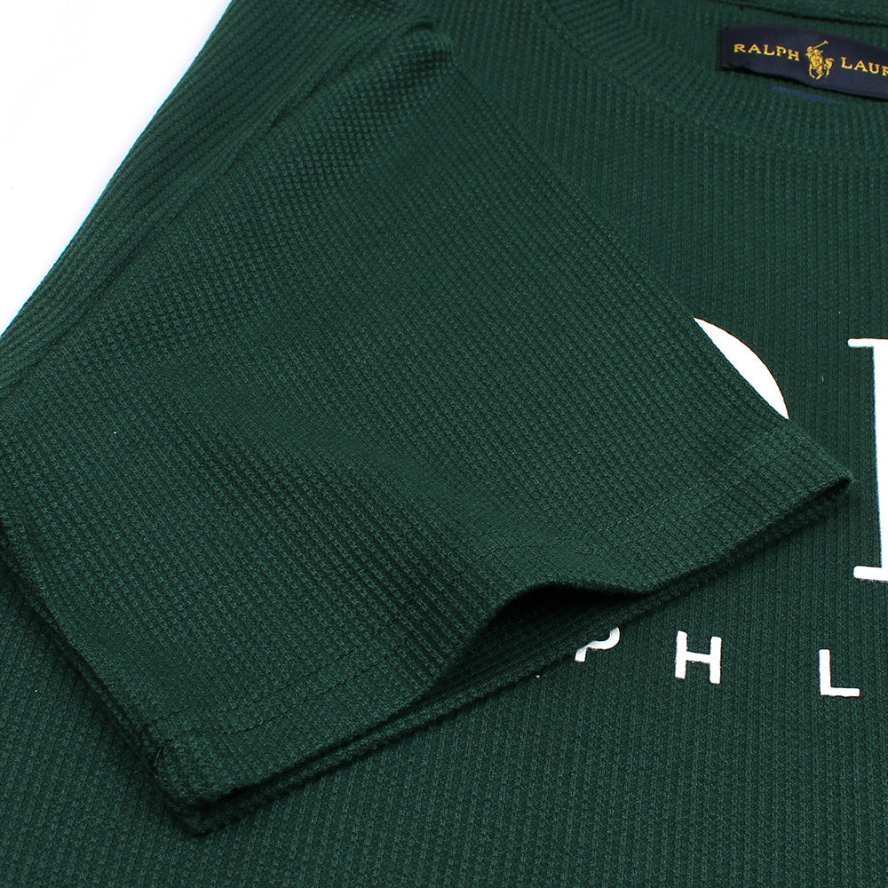 RL PREMIUM WAFFLE LOGO PONY T SHIRT DK GREEN