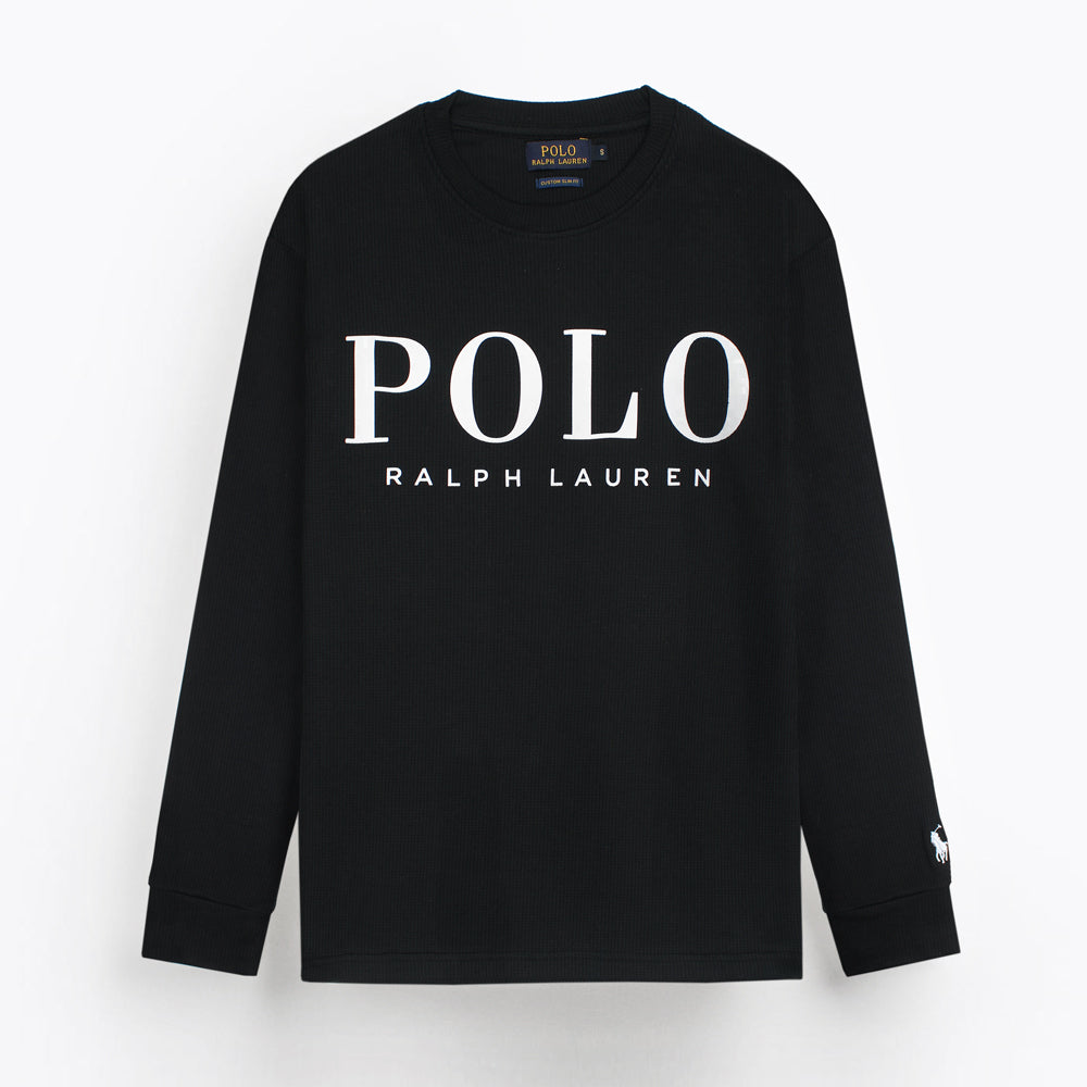 RAPL LURN PREMIUM IVORY LOGO SWEAT SHIRT BLACK